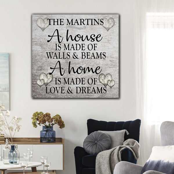 Personalized A Home Is Made of Love.. Premium Canvas