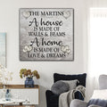 Personalized A Home Is Made of Love.. Premium Canvas