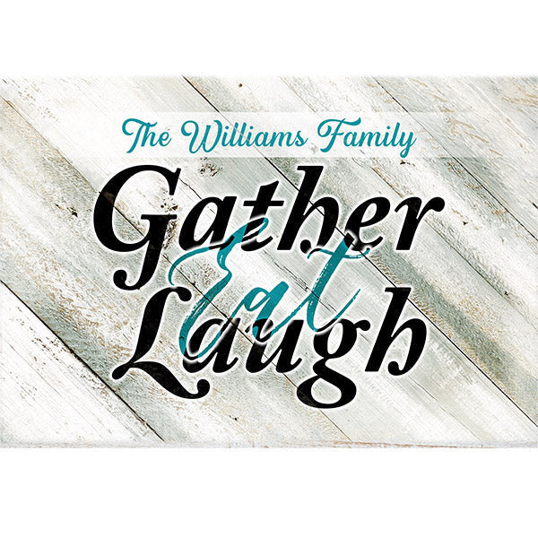 Personalized Gather, Eat, Laugh Premium Canvas