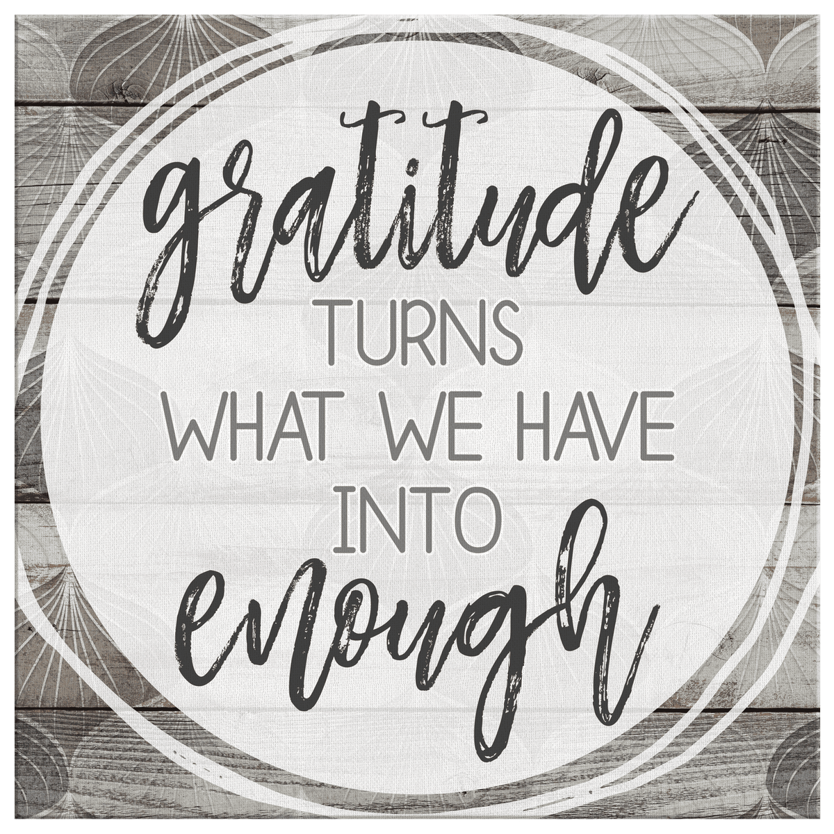 Gratitude Turns What We Have Into Enough Premium Canvas