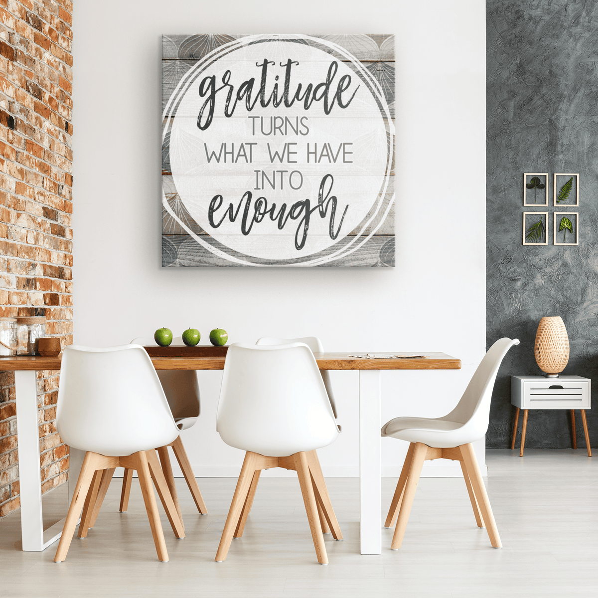 Gratitude Turns What We Have Into Enough Premium Canvas