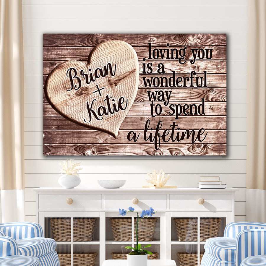Personalized Loving You - A Wonderful Way To Spend A Lifetime Premium Canvas