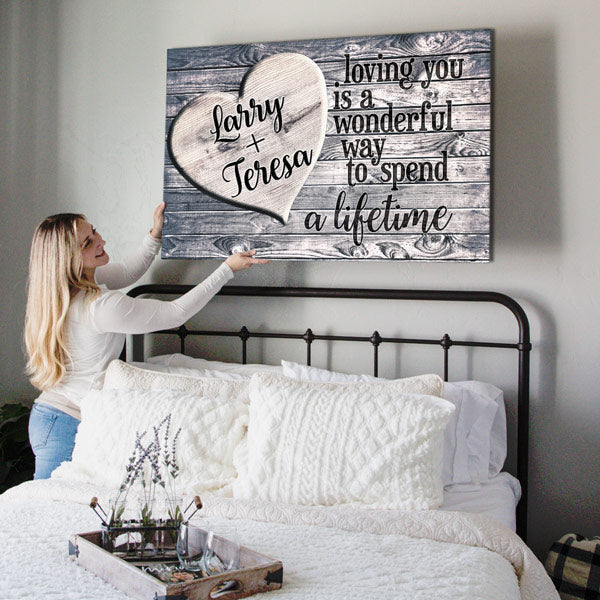 Personalized Loving You - A Wonderful Way To Spend A Lifetime Premium Canvas