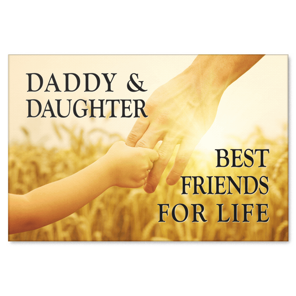 Daddy And Daughter Sunset Premium Canvas