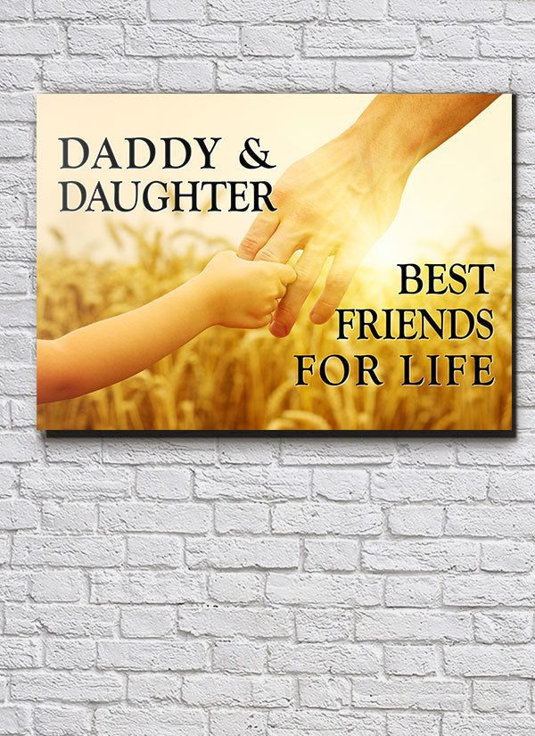 Daddy And Daughter Sunset Premium Canvas