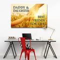 Daddy And Daughter Sunset Premium Canvas