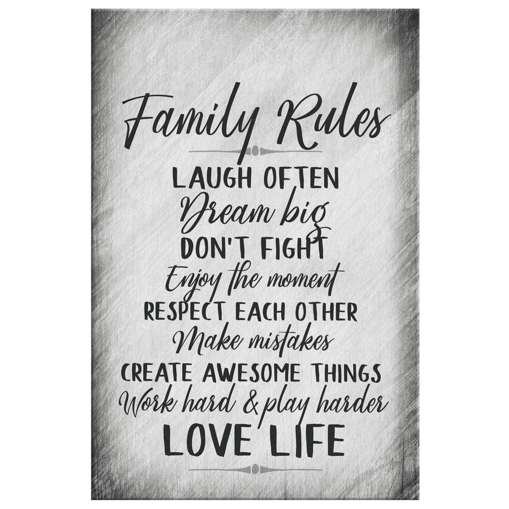 Personalized Family Rules.. Premium Canvas