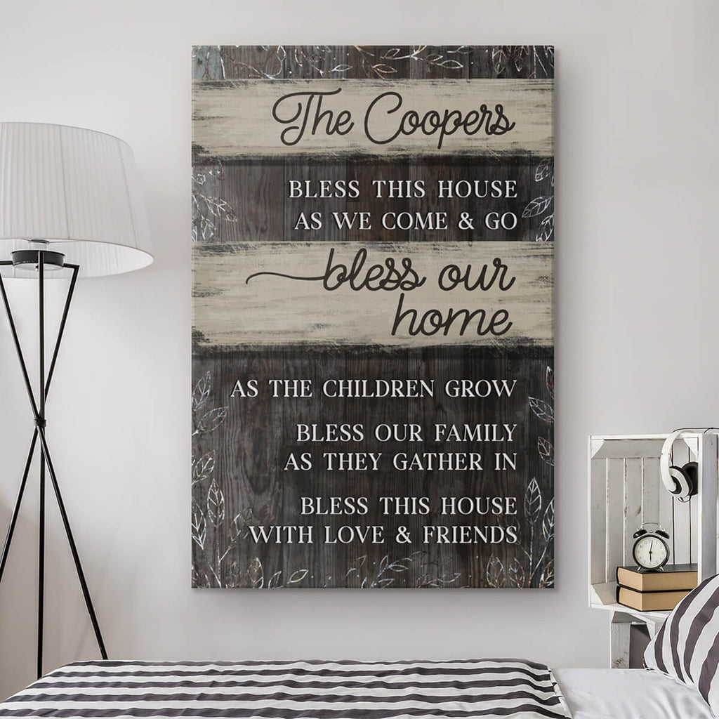 Personalized Bless This House As We Come & Go Premium Canvas