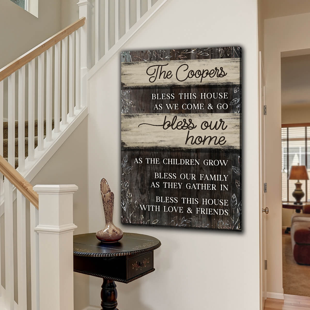Personalized Bless This House As We Come & Go Premium Canvas