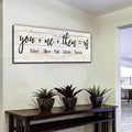 Personalized You + Me + Them = Us Premium Panoramic Canvas