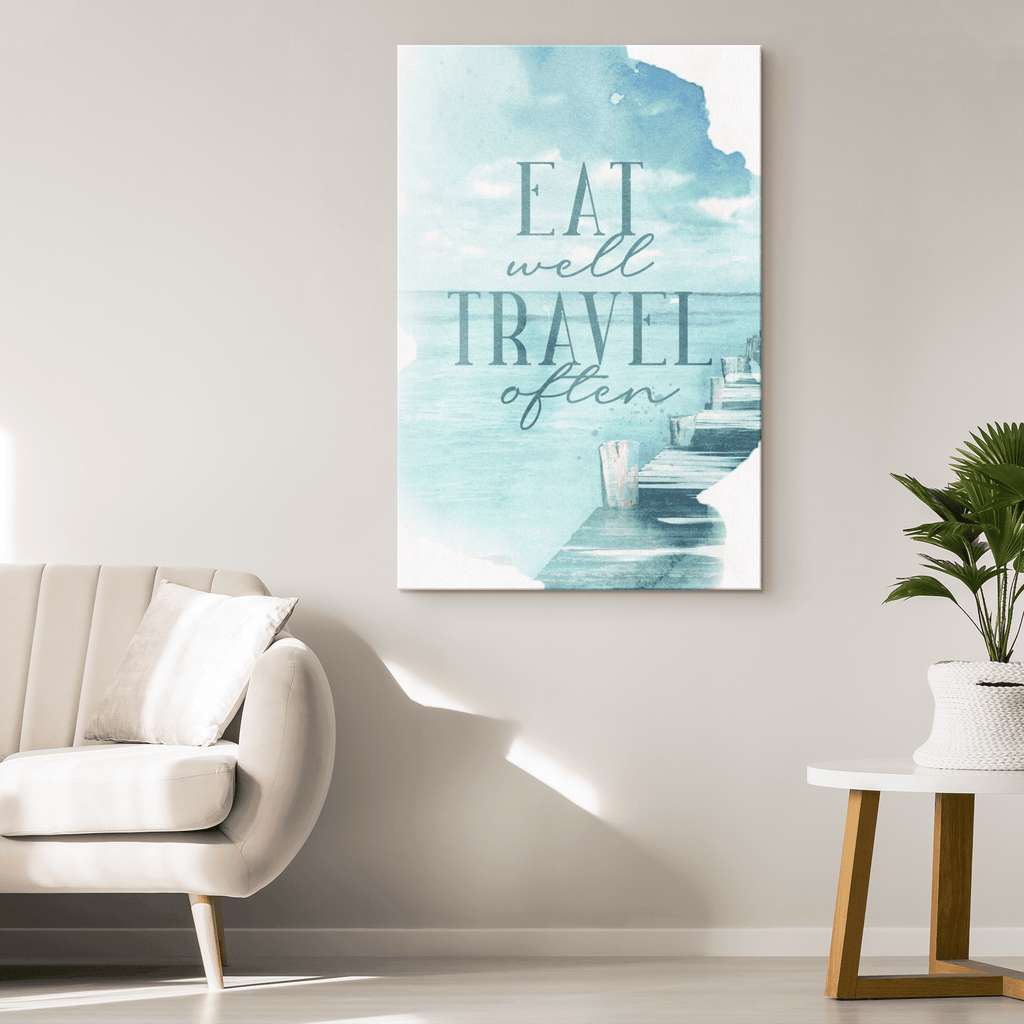 Eat Well, Travel Often Premium Canvas