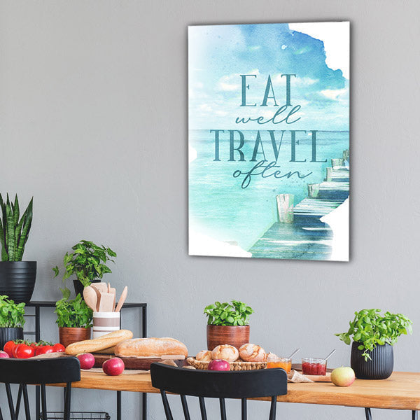 Eat Well, Travel Often Premium Canvas