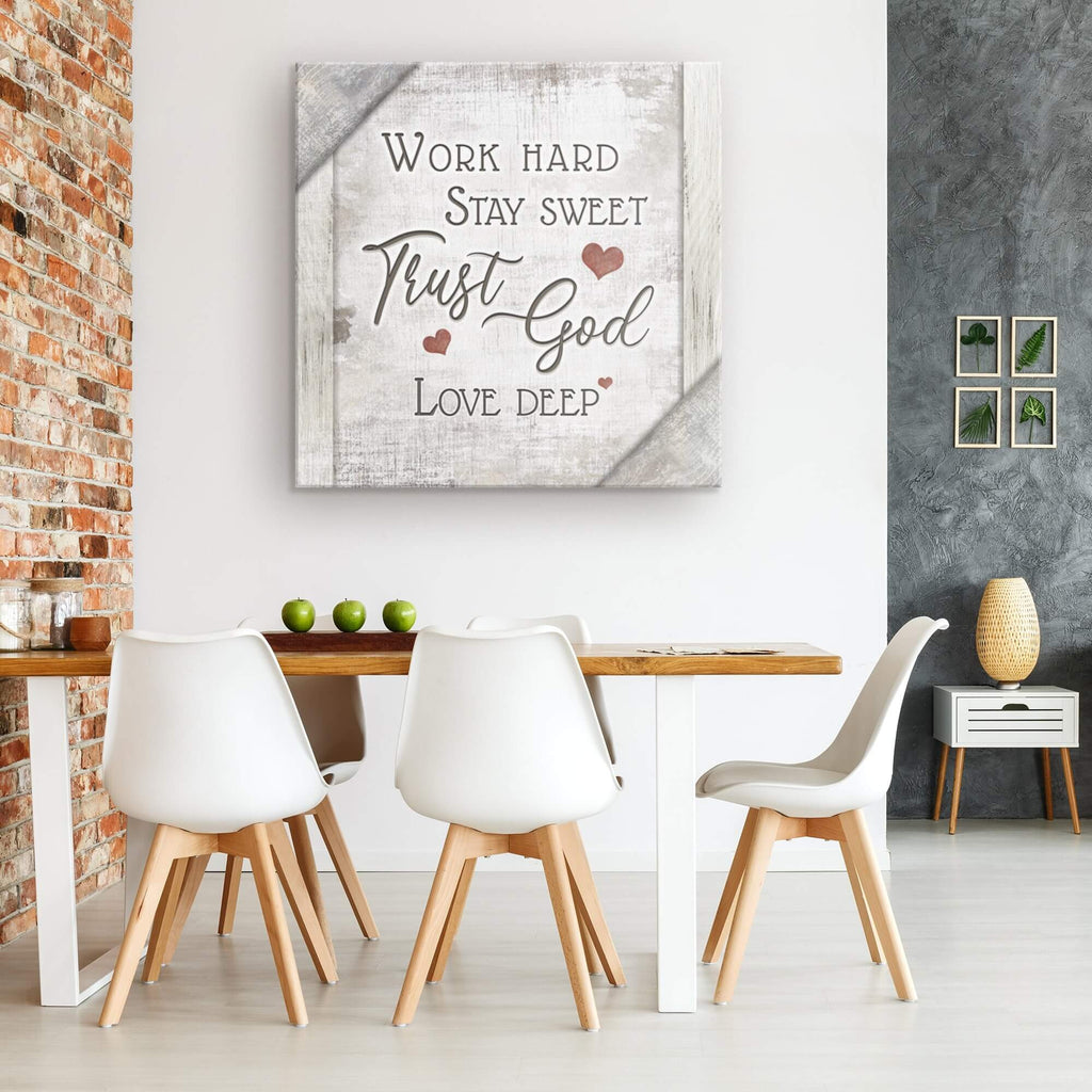 Work Hard, Trust God, Love Deep Premium Canvas v2