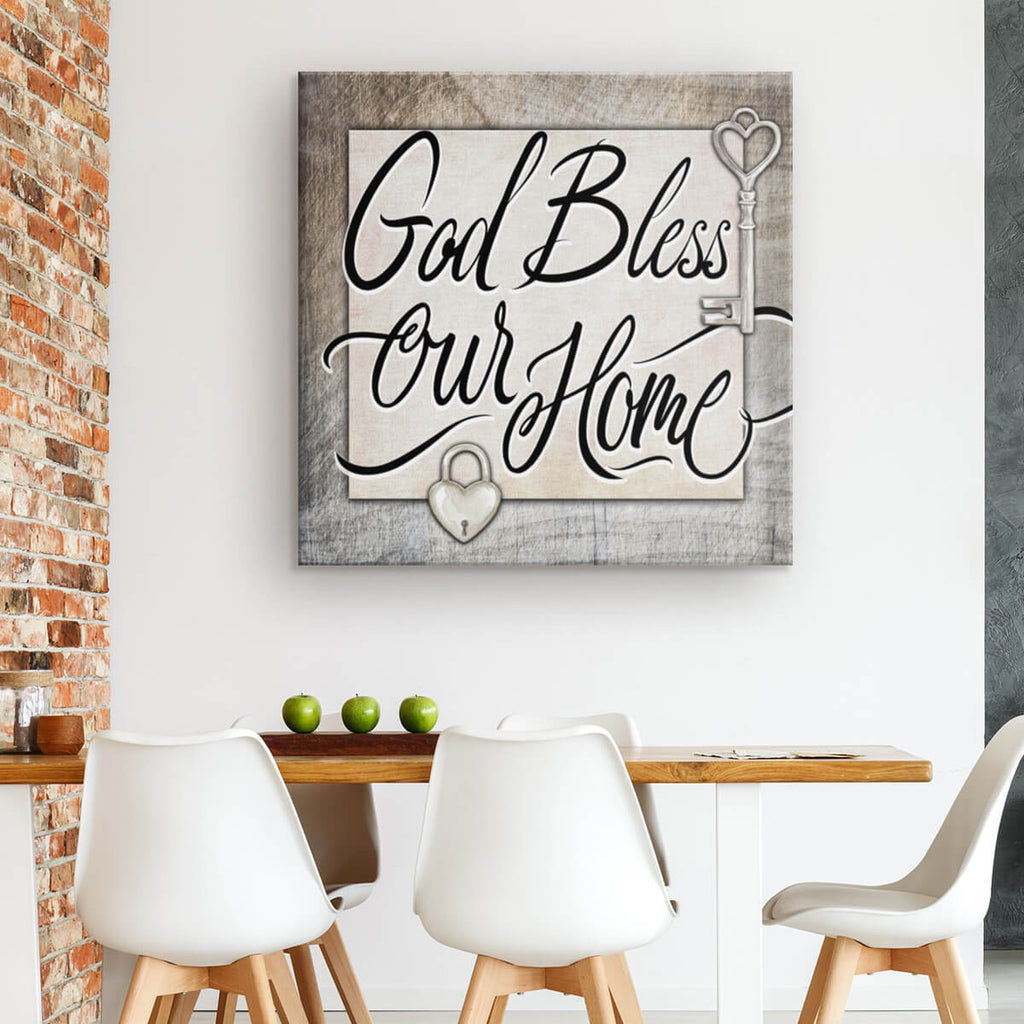 God Bless Our Home Premium Canvas
