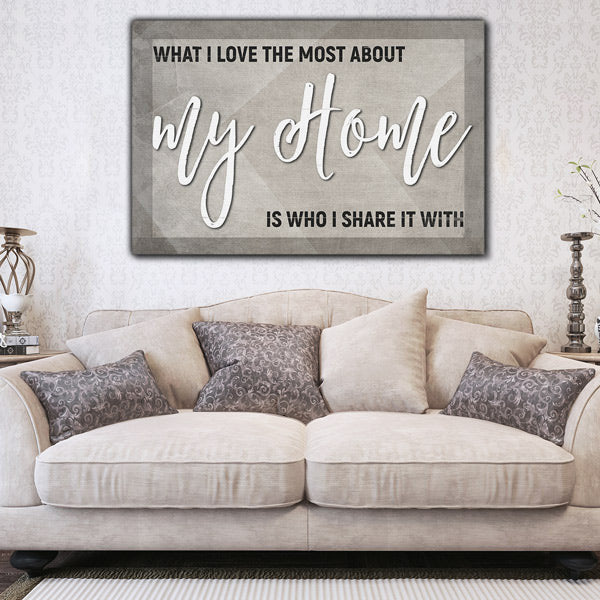 What I Love Most About My Home Premium Canvas