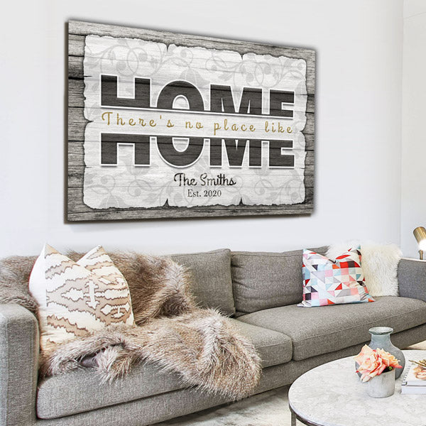Personalized Theres No Place Like Home Premium Canvas