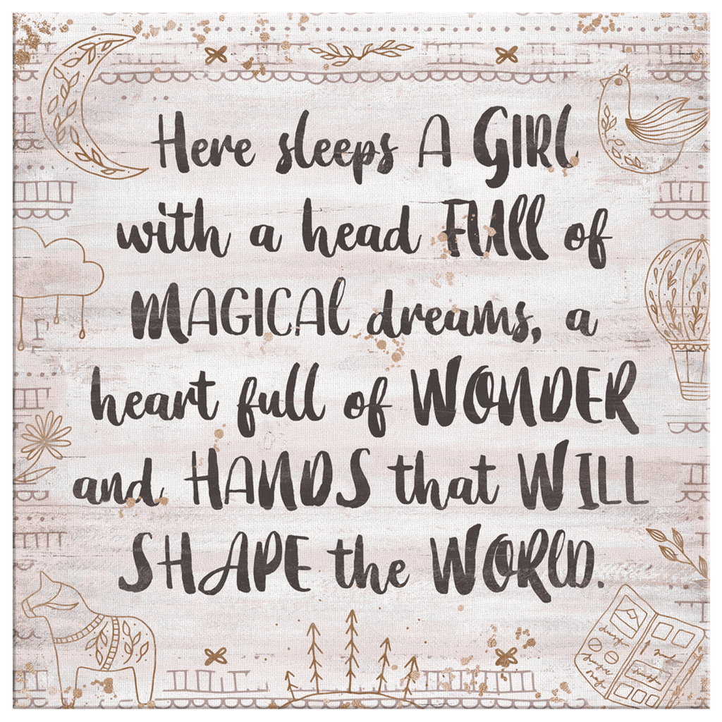 Here Sleeps A Girl With Magical Dreams Premium Canvas