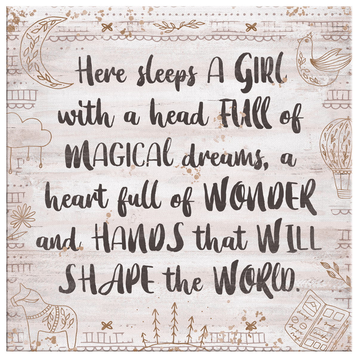 Here Sleeps A Girl With Magical Dreams Premium Canvas