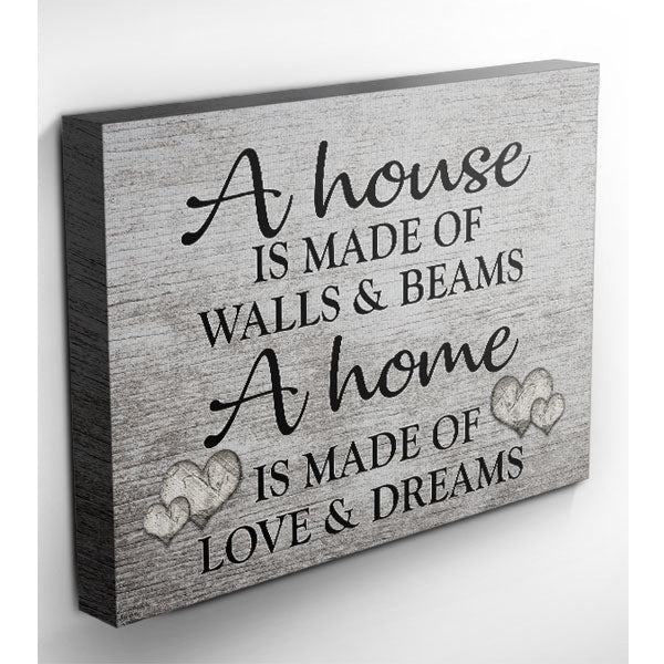 A Home Is Made Of Love And Dreams Premium Canvas