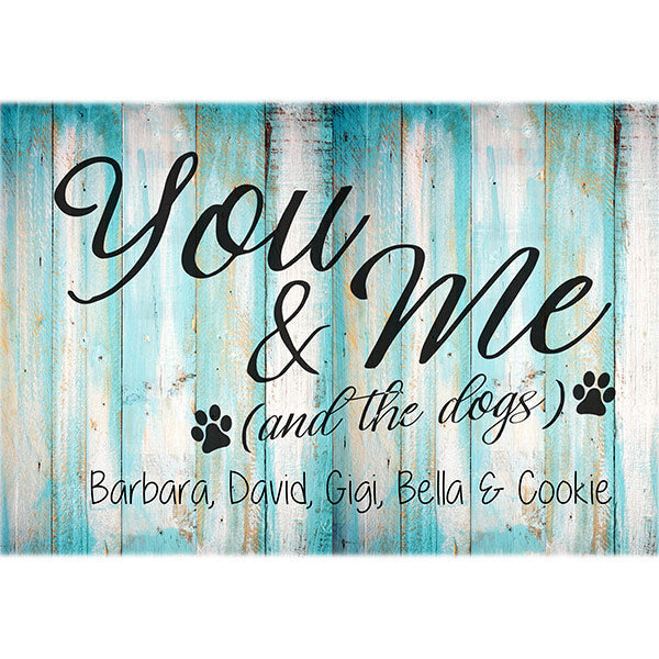 Personalized You & Me And The Dogs Premium Canvas