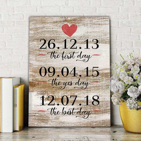 Personalized The First Yes, Best Day Canvas Wall Art – Wedding Gift