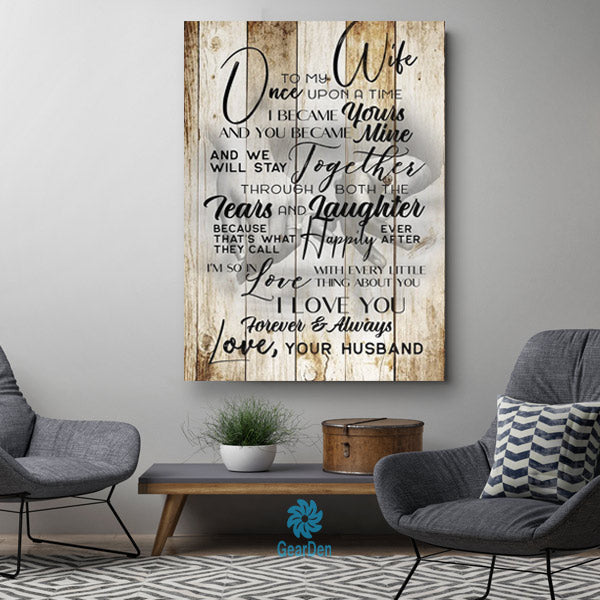 To My Wife - Once Upon A Time Canvas Wall Art – Couple Gift