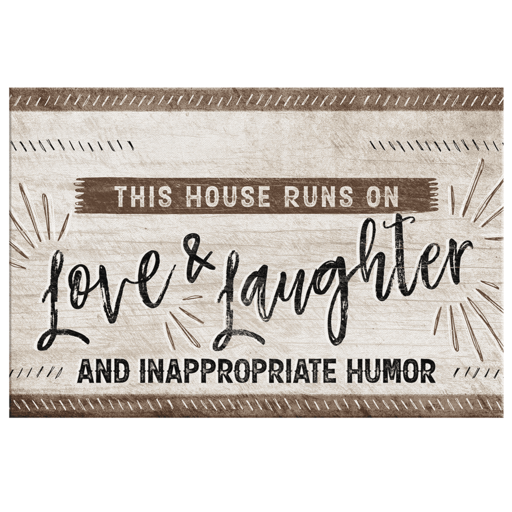 Personalized This House Runs On Love & Laughter Premium Canvas