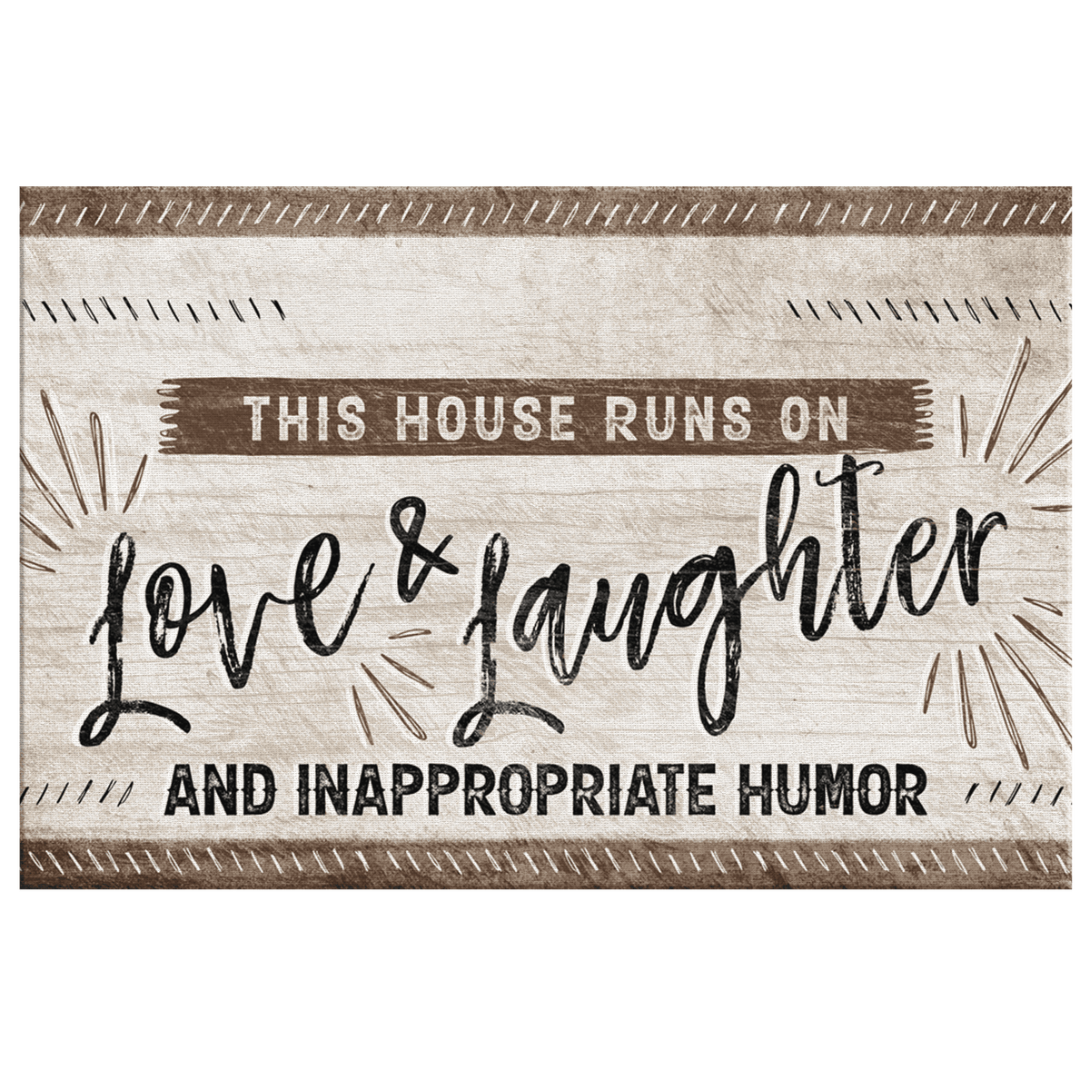 Personalized This House Runs On Love & Laughter Premium Canvas