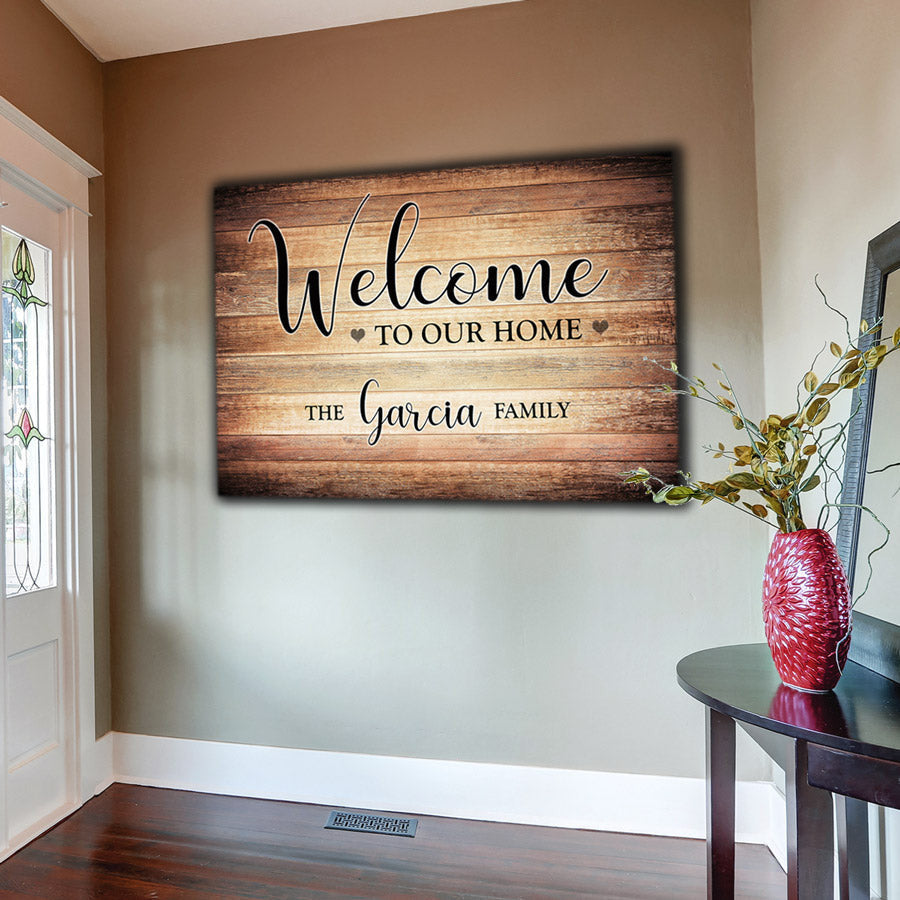 Personalized Welcome To Our Home Premium Canvas