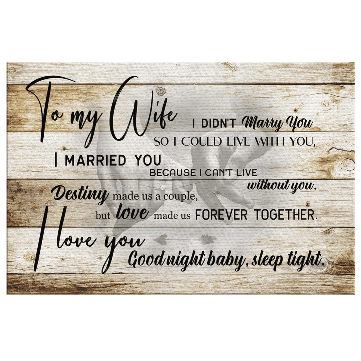 To My Wife - Destiny Made Us A Couple Premium Canvas