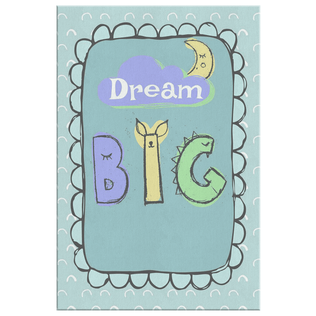 Personalized Dream Big Childs Name Premium Canvas