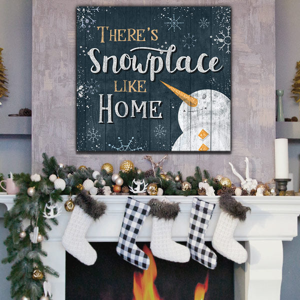 Theres Snowplace Like Home Christmas Premium Canvas