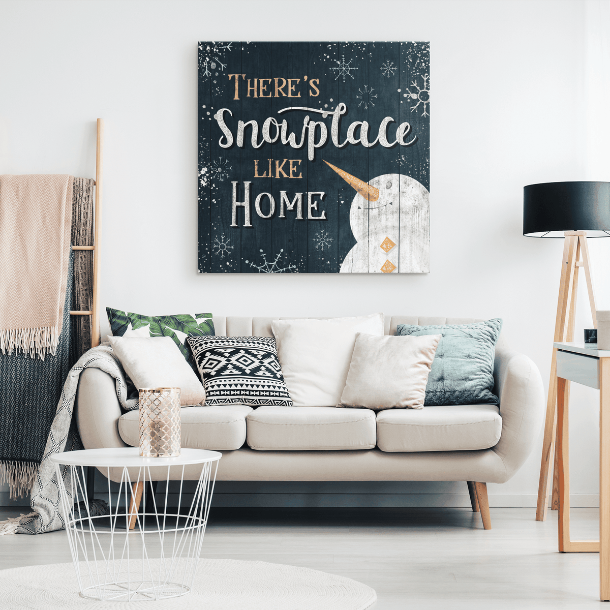 Theres Snowplace Like Home Christmas Premium Canvas