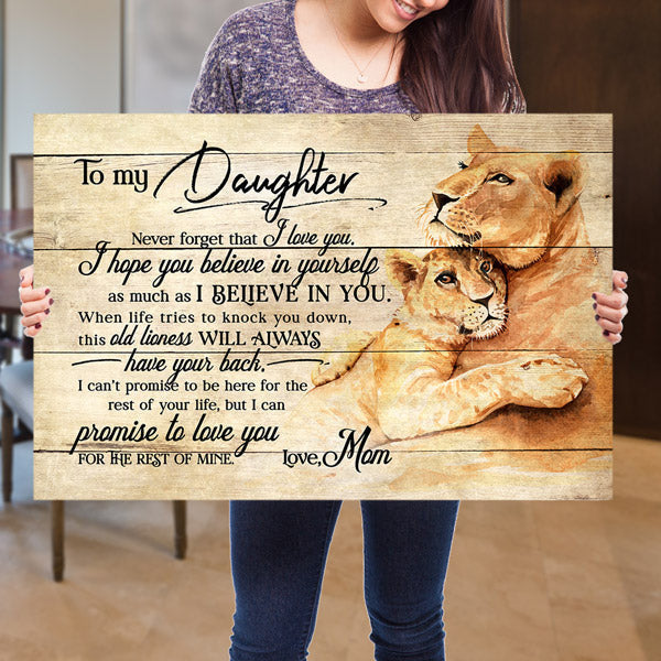 To My Daughter, Never Forget I Love You, This Lioness Premium Canvas