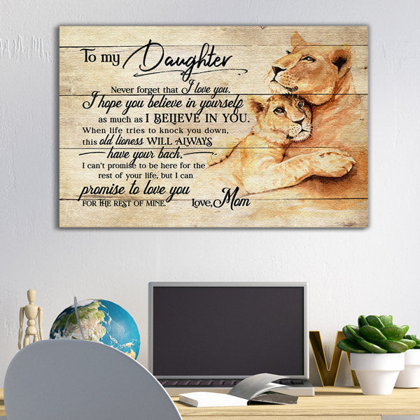 To My Daughter, Never Forget I Love You, This Lioness Premium Canvas