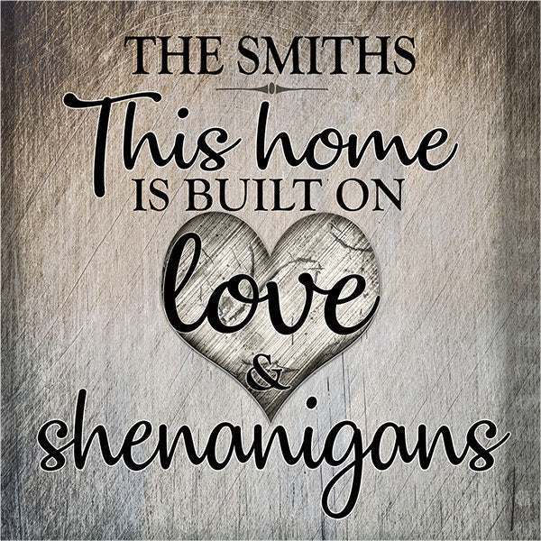 Personalized Love and Shenanigans Premium Canvas