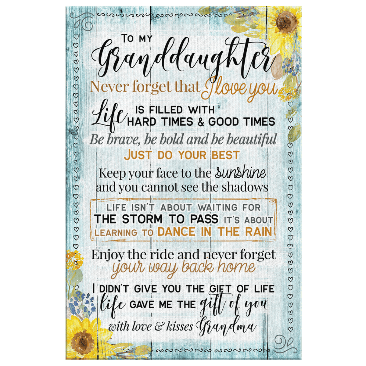 Personalized To My Granddaughter - I Love You Premium Canvas