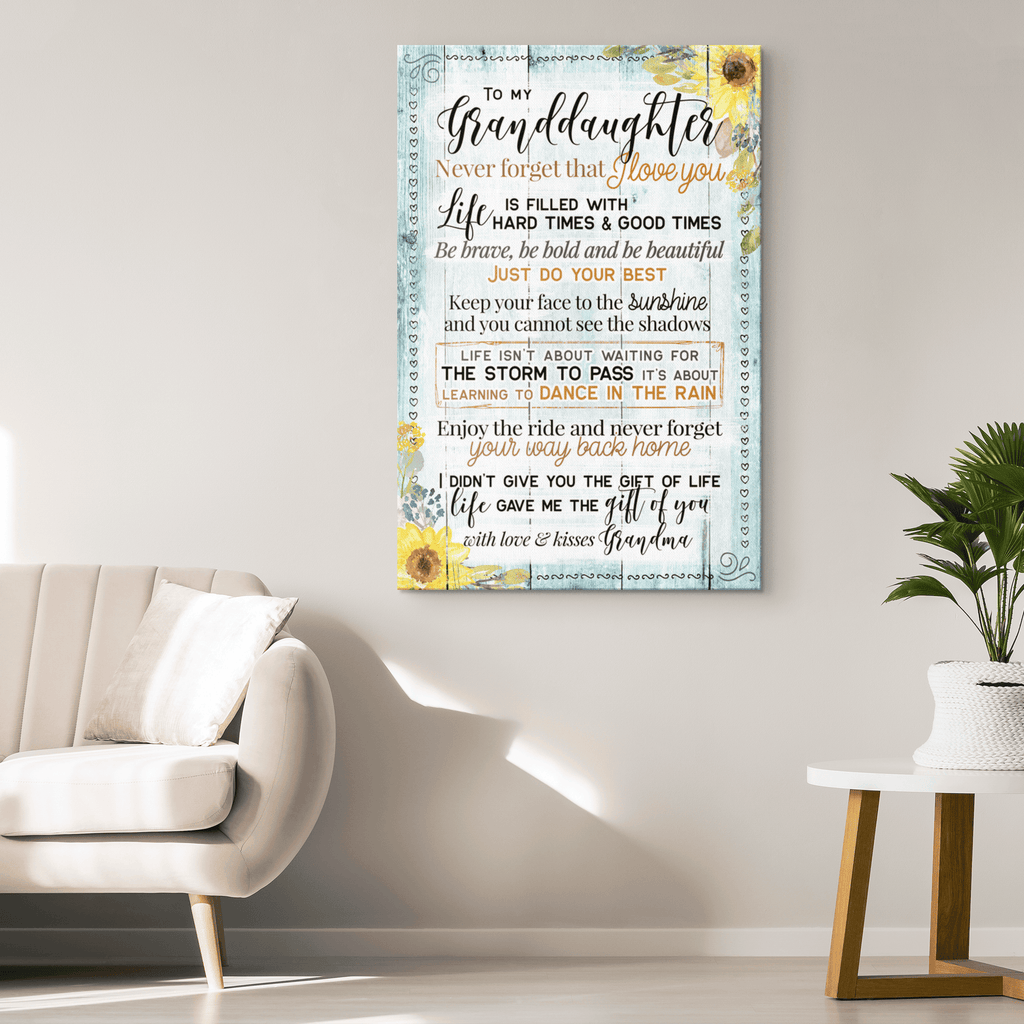 Personalized To My Granddaughter - I Love You Premium Canvas