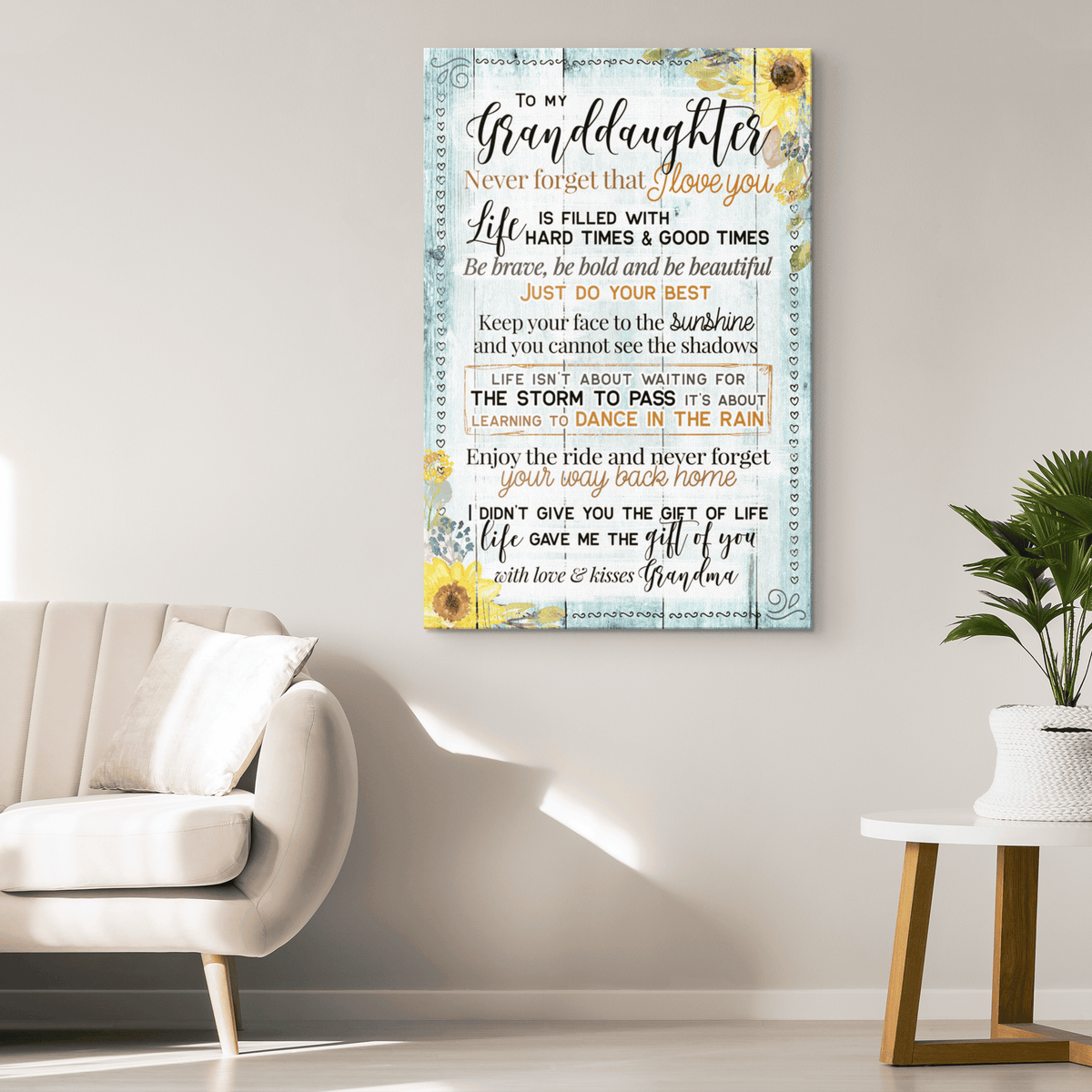 Personalized To My Granddaughter - I Love You Premium Canvas