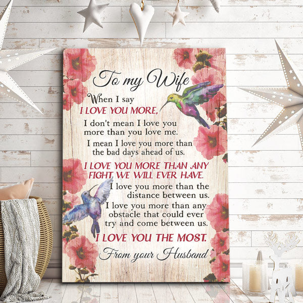 To My Wife - I Love You More Premium Canvas