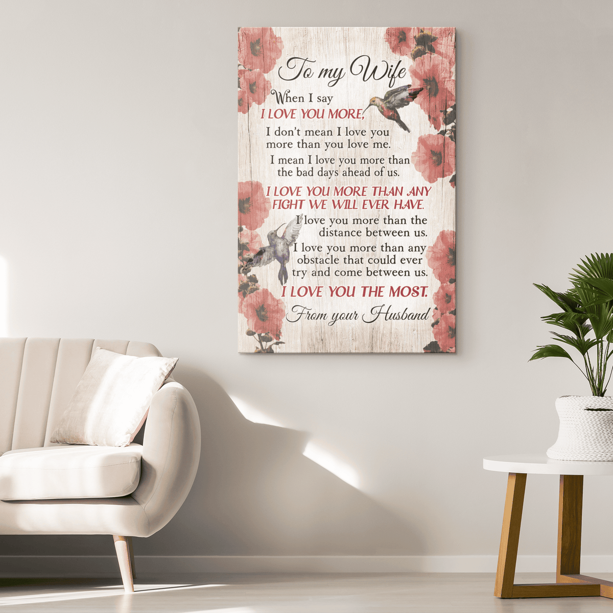 To My Wife - I Love You More Premium Canvas