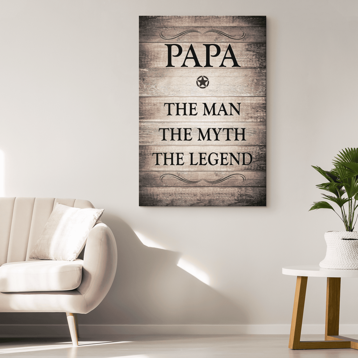 Papa - The Man, Myth, Legend Premium Rustic Canvas