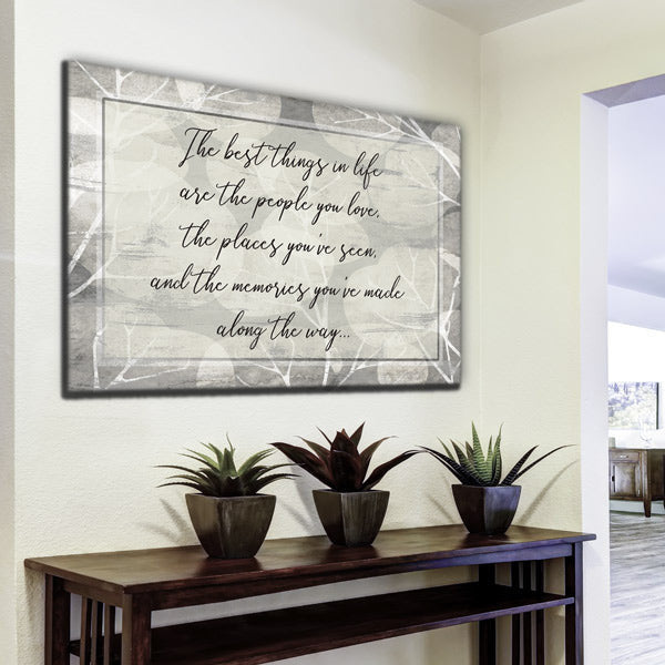 The Best Things In Life Rustic Canvas Wall Art – Farmhouse Wall Decor