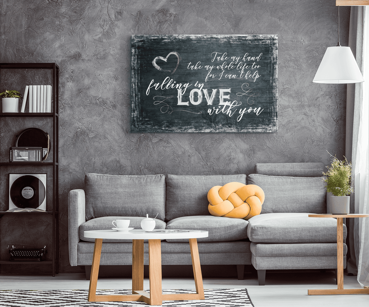 Take My Hand, My Whole Life Too Canvas Wall Art – Couple Gift