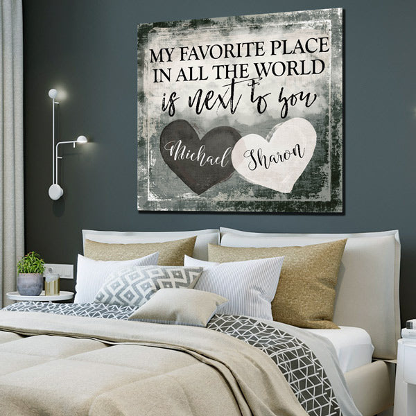 Personalized My Favorite Place Is Next To You Premium Canvas