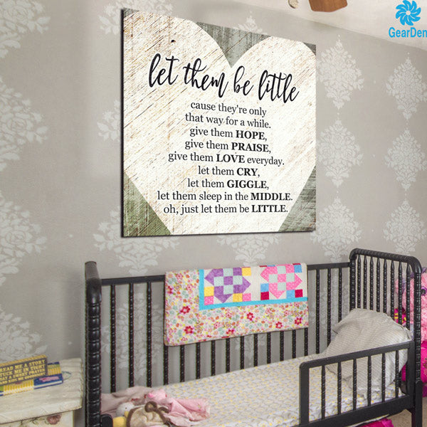 Let Them Be Little Canvas Wall Art – Kids Room Decor