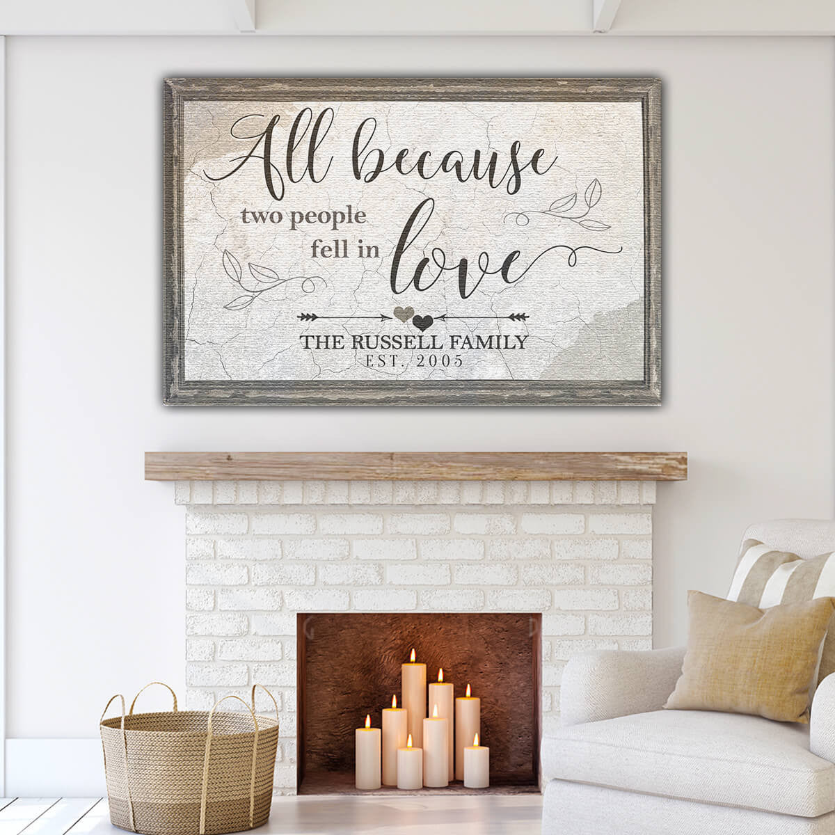 Personalized All Because Two People Fell In Love Premium Canvas