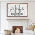 Personalized Couples Names Joined by Love Rustic Premium Canvas