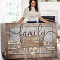 Personalized Family - Crazy Loud Love Wood Style Premium Canvas