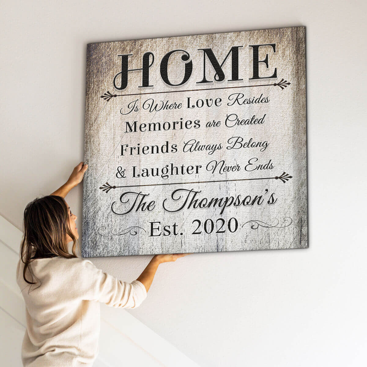 Personalized Home Is Where Love Resides Premium Canvas